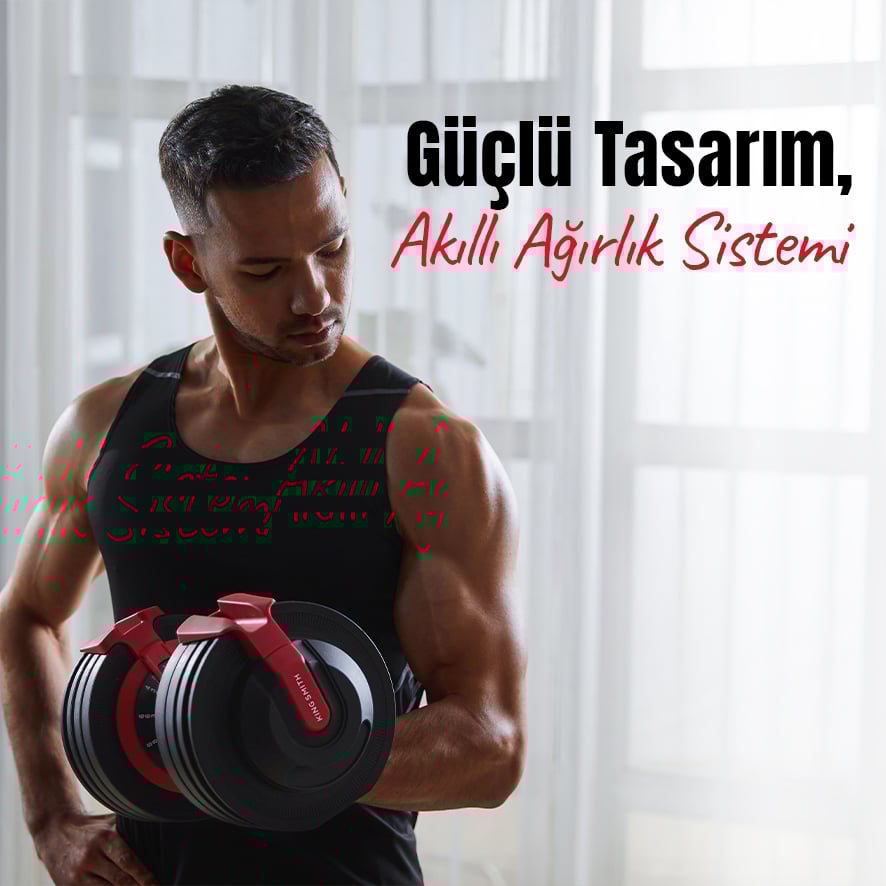 KingSmith 24 KG Ayarlanabilir Dambıl, Barbell ve Kettlebell Seti